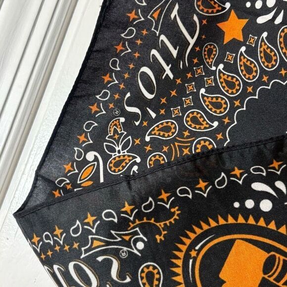 Tito’s Handmade Vodka bandanna black & orange 22” square - Picture 6 of 8